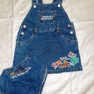 Vintage Babygirl Harley Davidson Denim Set